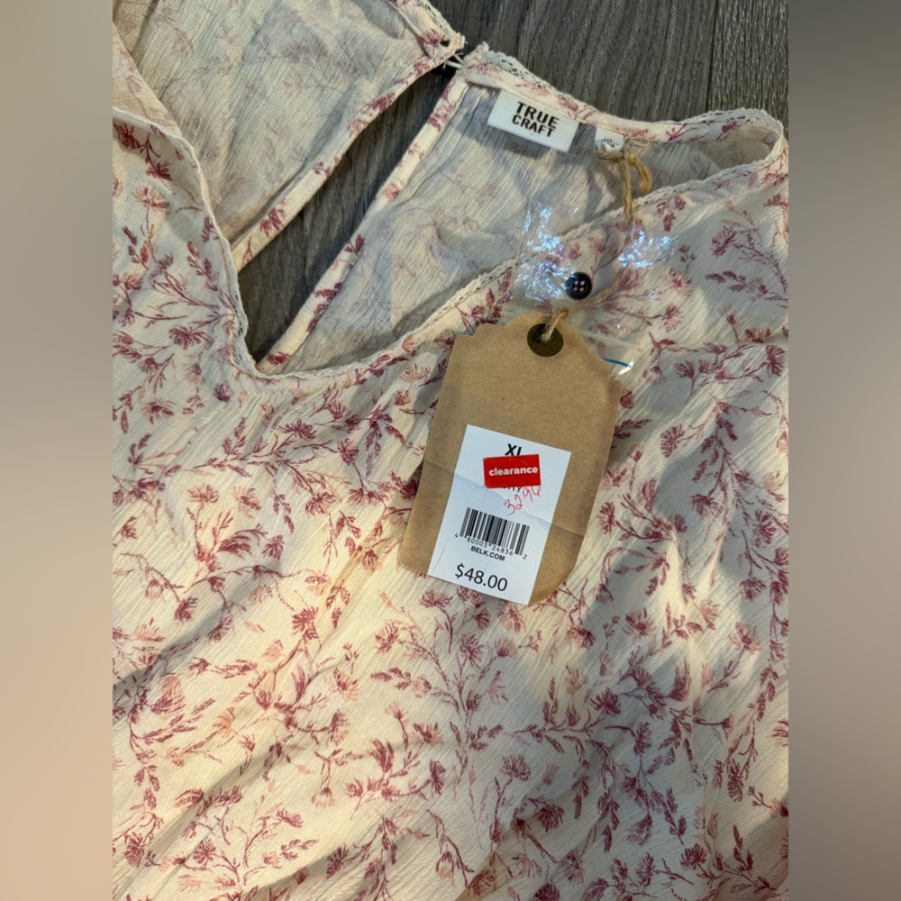 Floral  Romper in Cream and Dusty Rose - Picture 3 of 8